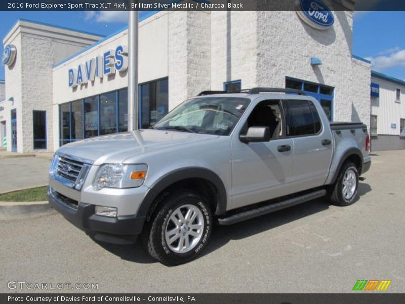 Brilliant Silver Metallic / Charcoal Black 2010 Ford Explorer Sport Trac XLT 4x4