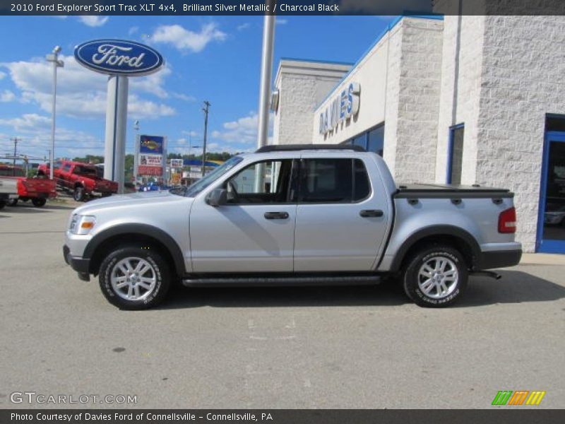 Brilliant Silver Metallic / Charcoal Black 2010 Ford Explorer Sport Trac XLT 4x4
