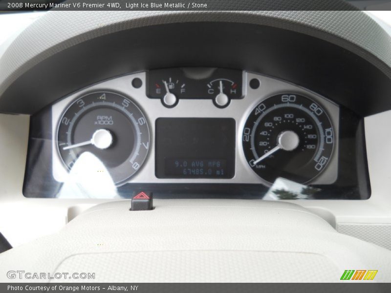 Light Ice Blue Metallic / Stone 2008 Mercury Mariner V6 Premier 4WD