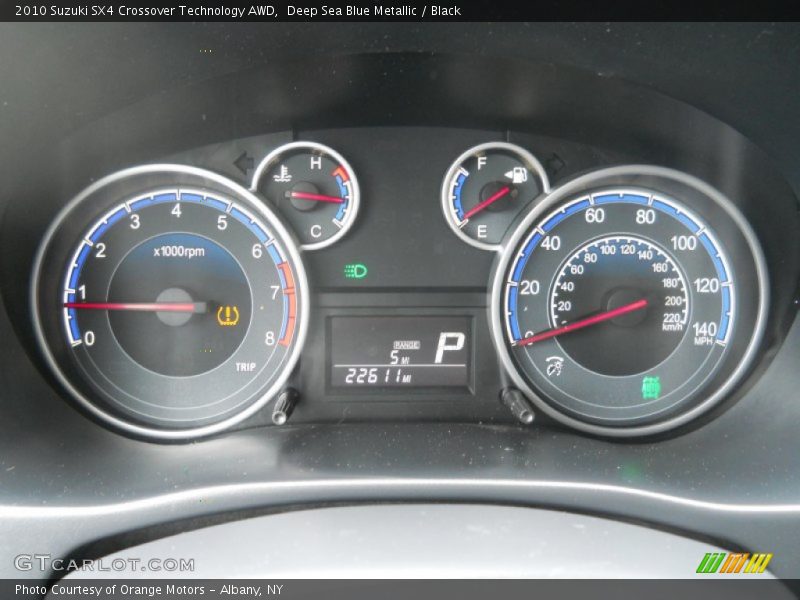 Deep Sea Blue Metallic / Black 2010 Suzuki SX4 Crossover Technology AWD