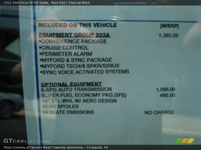 Race Red / Charcoal Black 2012 Ford Focus SE SFE Sedan