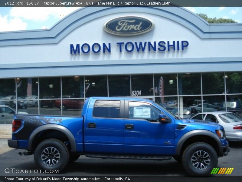 Blue Flame Metallic / Raptor Black Leather/Cloth 2012 Ford F150 SVT Raptor SuperCrew 4x4
