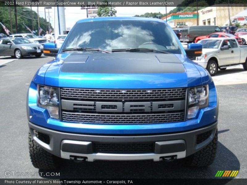 Blue Flame Metallic / Raptor Black Leather/Cloth 2012 Ford F150 SVT Raptor SuperCrew 4x4