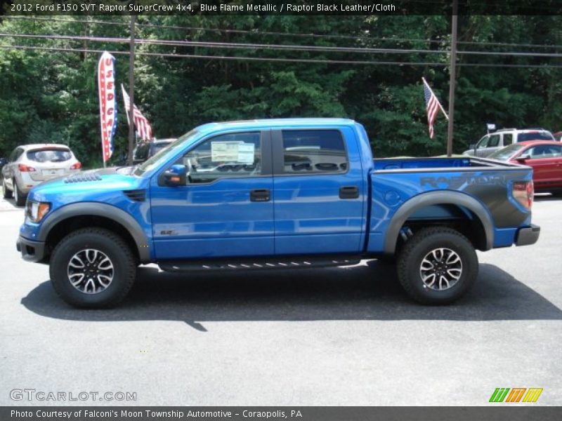 Blue Flame Metallic / Raptor Black Leather/Cloth 2012 Ford F150 SVT Raptor SuperCrew 4x4