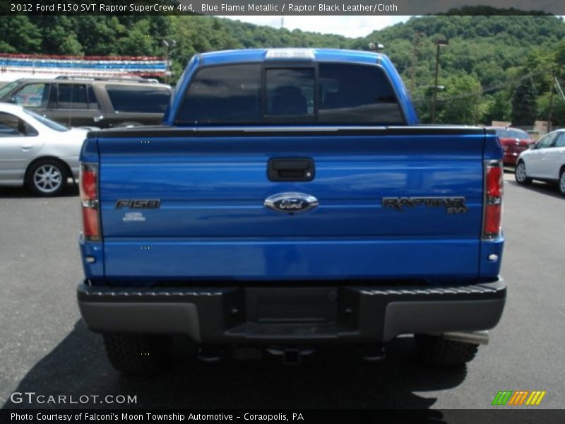 Blue Flame Metallic / Raptor Black Leather/Cloth 2012 Ford F150 SVT Raptor SuperCrew 4x4