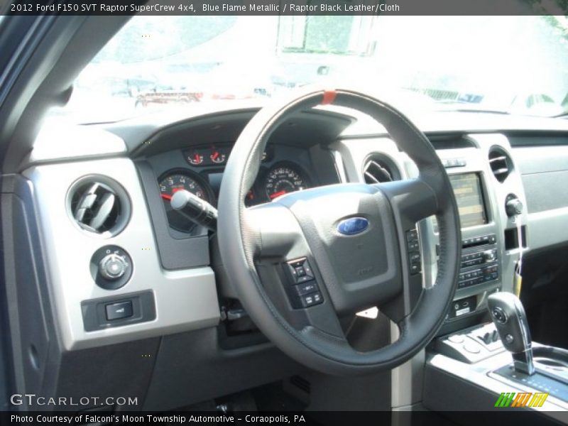 Blue Flame Metallic / Raptor Black Leather/Cloth 2012 Ford F150 SVT Raptor SuperCrew 4x4