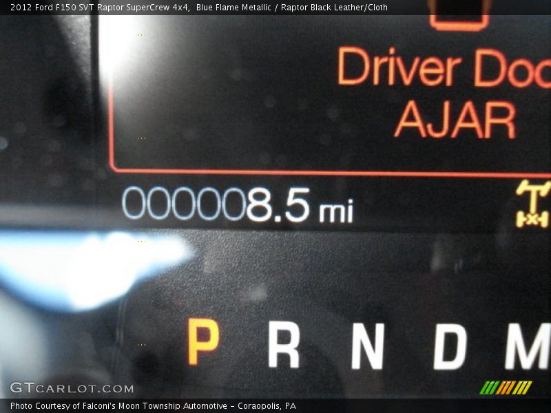 Blue Flame Metallic / Raptor Black Leather/Cloth 2012 Ford F150 SVT Raptor SuperCrew 4x4