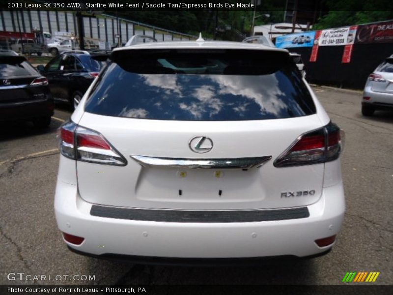 Starfire White Pearl / Saddle Tan/Espresso Birds Eye Maple 2013 Lexus RX 350 AWD