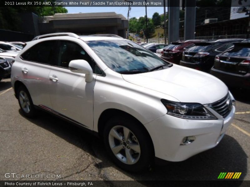 Starfire White Pearl / Saddle Tan/Espresso Birds Eye Maple 2013 Lexus RX 350 AWD