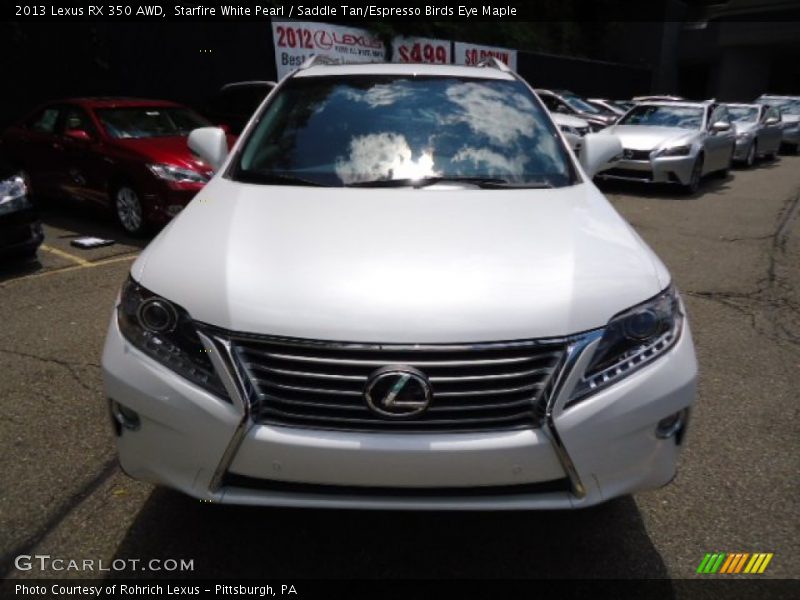 Starfire White Pearl / Saddle Tan/Espresso Birds Eye Maple 2013 Lexus RX 350 AWD