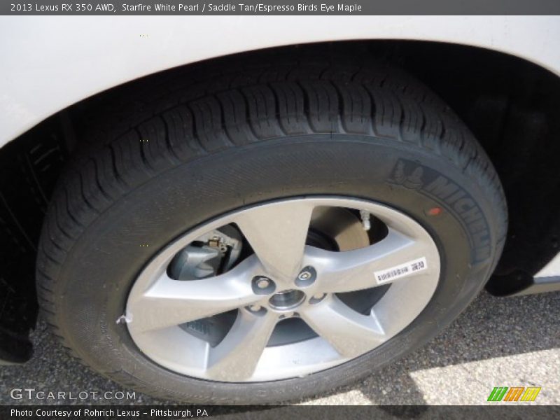 Starfire White Pearl / Saddle Tan/Espresso Birds Eye Maple 2013 Lexus RX 350 AWD