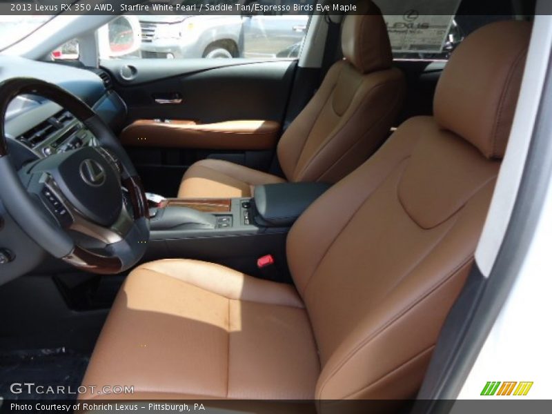 Starfire White Pearl / Saddle Tan/Espresso Birds Eye Maple 2013 Lexus RX 350 AWD