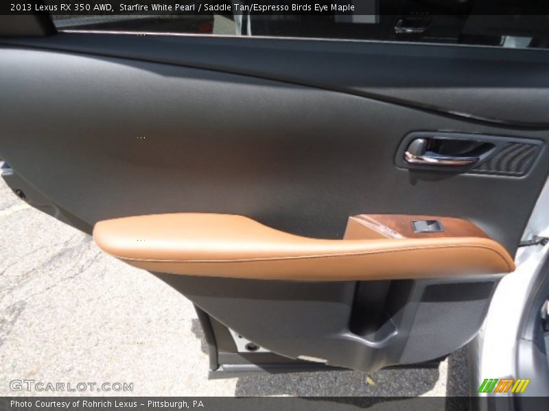 Starfire White Pearl / Saddle Tan/Espresso Birds Eye Maple 2013 Lexus RX 350 AWD