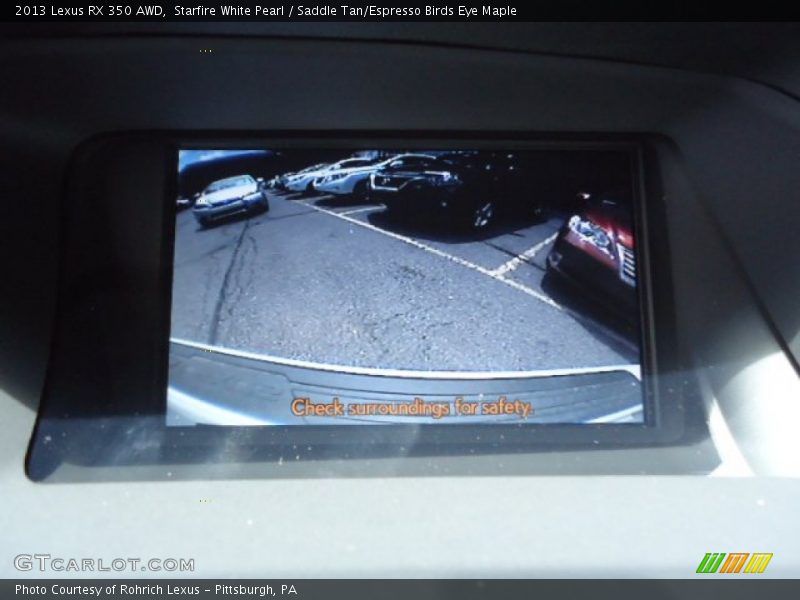 Starfire White Pearl / Saddle Tan/Espresso Birds Eye Maple 2013 Lexus RX 350 AWD