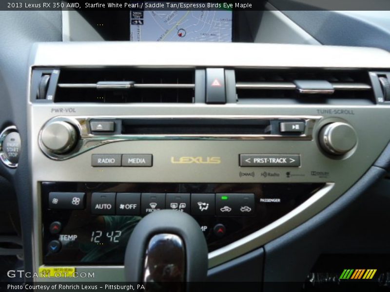 Starfire White Pearl / Saddle Tan/Espresso Birds Eye Maple 2013 Lexus RX 350 AWD