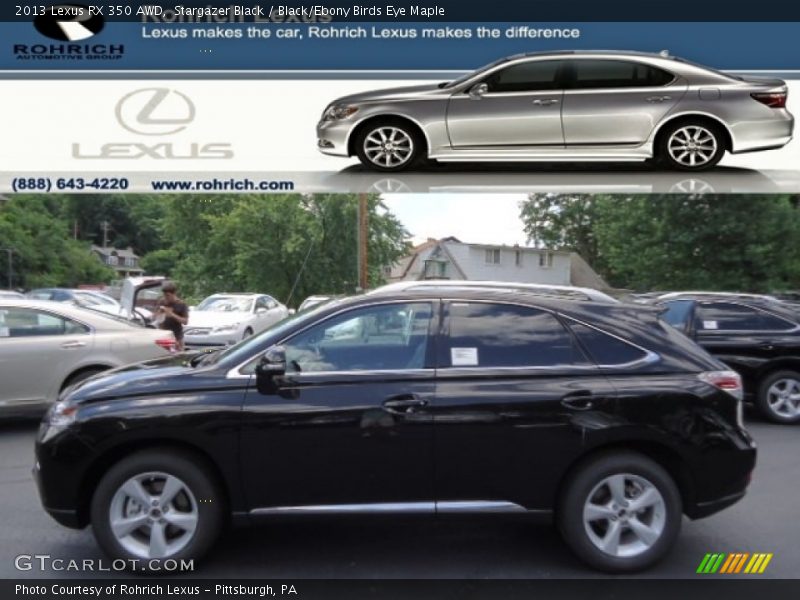 Stargazer Black / Black/Ebony Birds Eye Maple 2013 Lexus RX 350 AWD