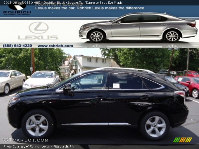 Obsidian Black / Saddle Tan/Espresso Birds Eye Maple 2013 Lexus RX 350 AWD