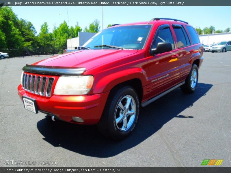 Inferno Red Tinted Pearlcoat / Dark Slate Gray/Light Slate Gray 2002 Jeep Grand Cherokee Overland 4x4