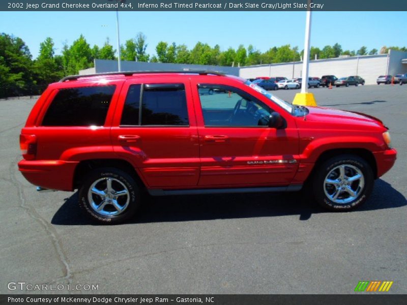 Inferno Red Tinted Pearlcoat / Dark Slate Gray/Light Slate Gray 2002 Jeep Grand Cherokee Overland 4x4