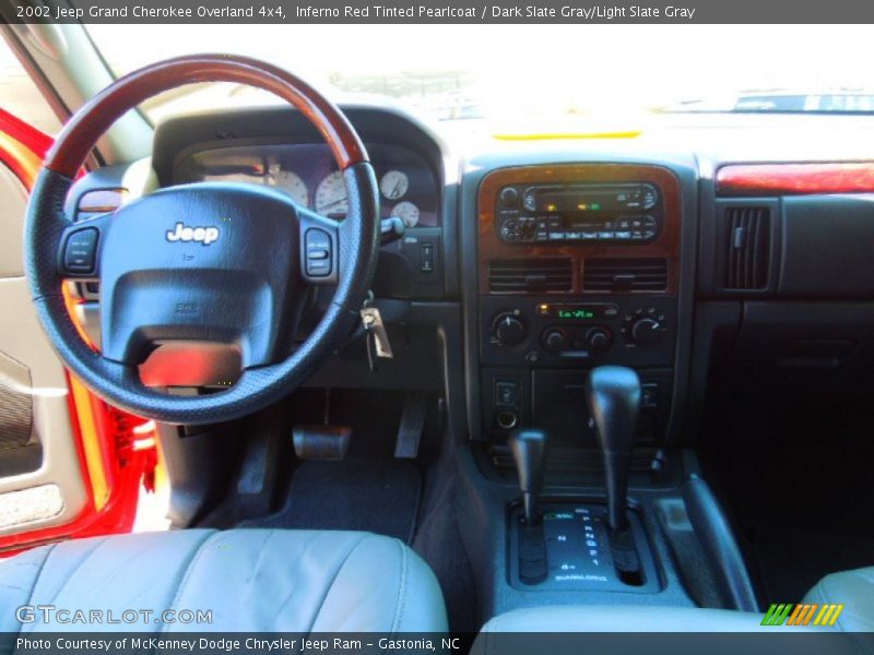 Inferno Red Tinted Pearlcoat / Dark Slate Gray/Light Slate Gray 2002 Jeep Grand Cherokee Overland 4x4