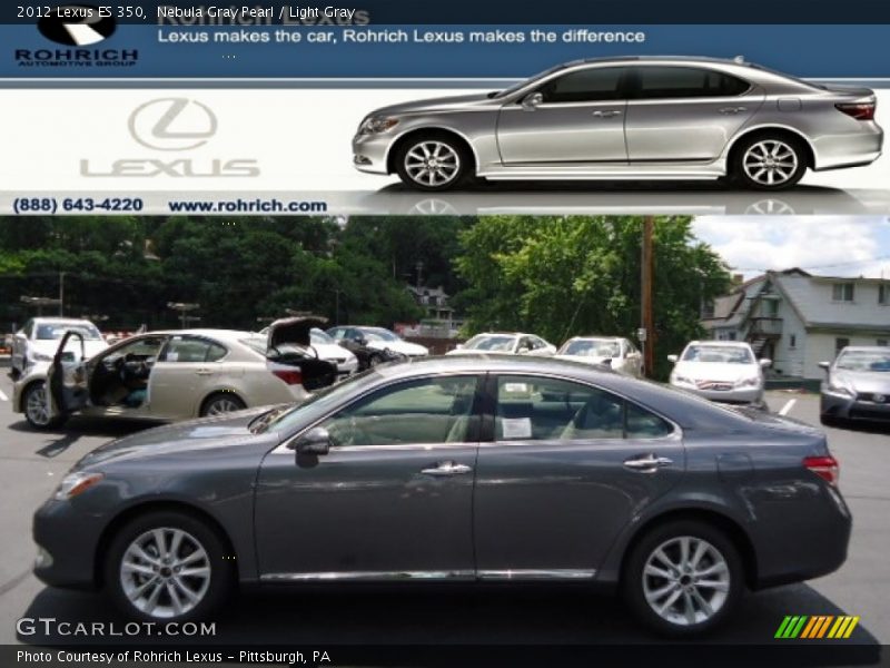 Nebula Gray Pearl / Light Gray 2012 Lexus ES 350