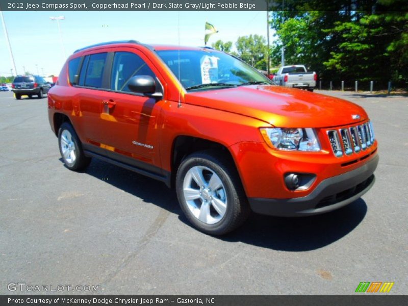 Copperhead Pearl / Dark Slate Gray/Light Pebble Beige 2012 Jeep Compass Sport