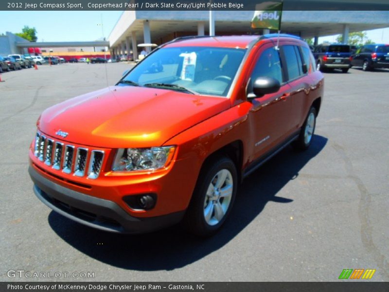Copperhead Pearl / Dark Slate Gray/Light Pebble Beige 2012 Jeep Compass Sport