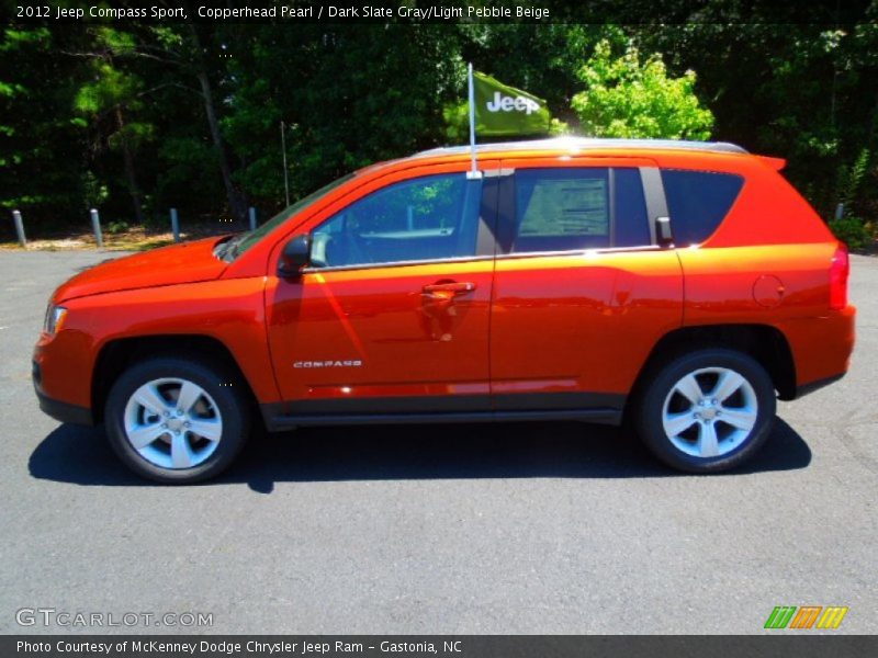 Copperhead Pearl / Dark Slate Gray/Light Pebble Beige 2012 Jeep Compass Sport