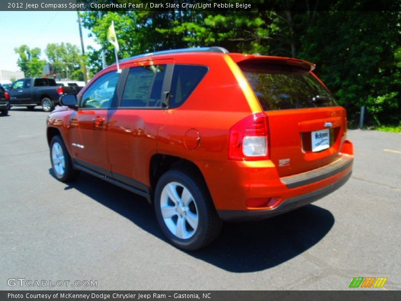 Copperhead Pearl / Dark Slate Gray/Light Pebble Beige 2012 Jeep Compass Sport