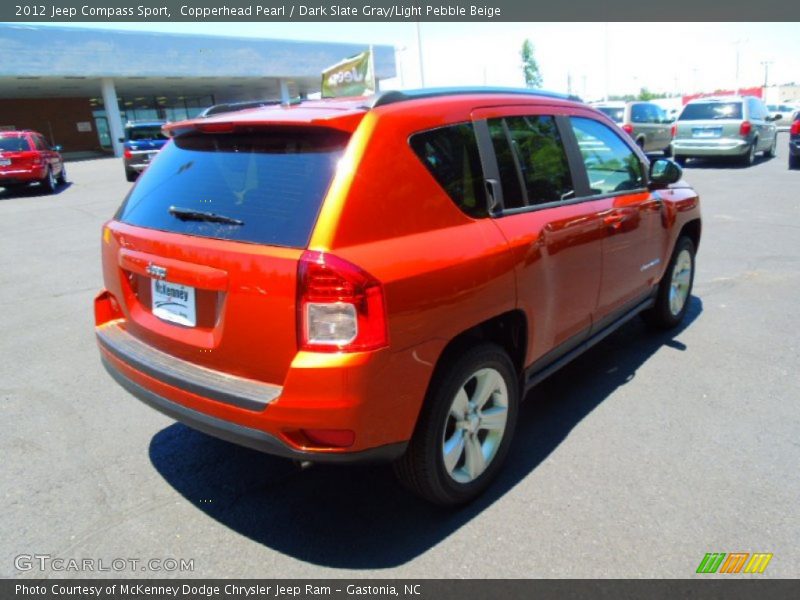 Copperhead Pearl / Dark Slate Gray/Light Pebble Beige 2012 Jeep Compass Sport