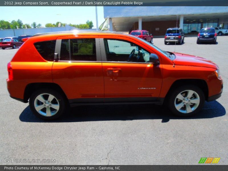 Copperhead Pearl / Dark Slate Gray/Light Pebble Beige 2012 Jeep Compass Sport