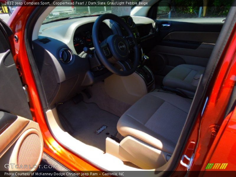 Copperhead Pearl / Dark Slate Gray/Light Pebble Beige 2012 Jeep Compass Sport