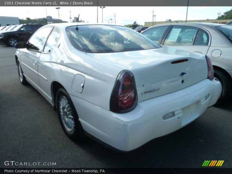 White / Ebony Black 2001 Chevrolet Monte Carlo LS