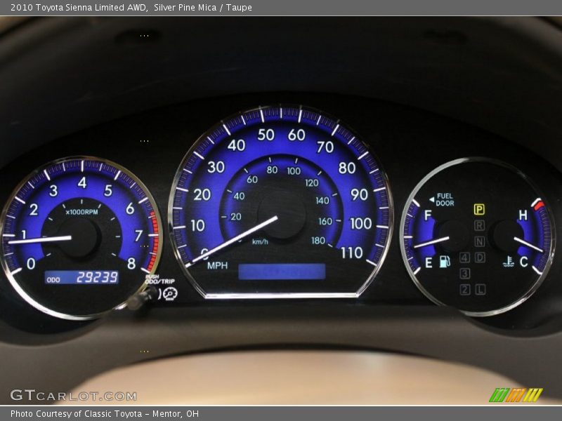 Silver Pine Mica / Taupe 2010 Toyota Sienna Limited AWD