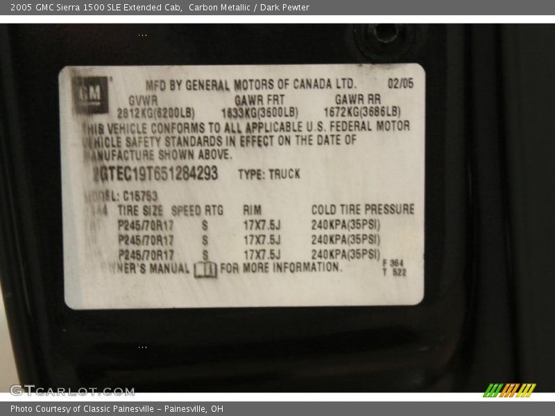 Carbon Metallic / Dark Pewter 2005 GMC Sierra 1500 SLE Extended Cab