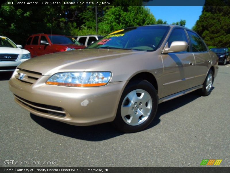 Naples Gold Metallic / Ivory 2001 Honda Accord EX V6 Sedan