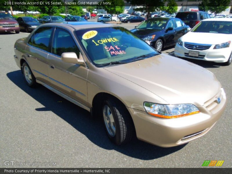 Naples Gold Metallic / Ivory 2001 Honda Accord EX V6 Sedan