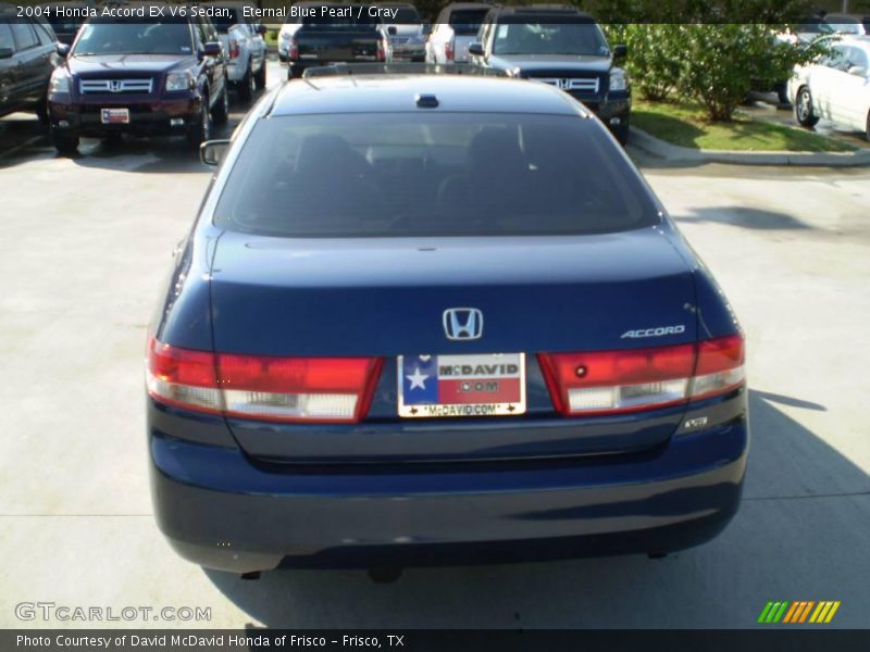 Eternal Blue Pearl / Gray 2004 Honda Accord EX V6 Sedan