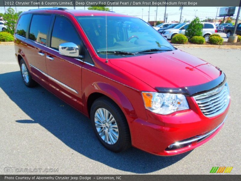 Deep Cherry Red Crystal Pearl / Dark Frost Beige/Medium Frost Beige 2012 Chrysler Town & Country Limited