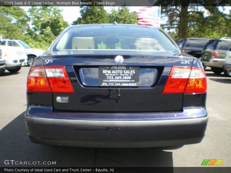 Midnight Blue Metallic / Sand Beige 2003 Saab 9-5 Linear Sedan