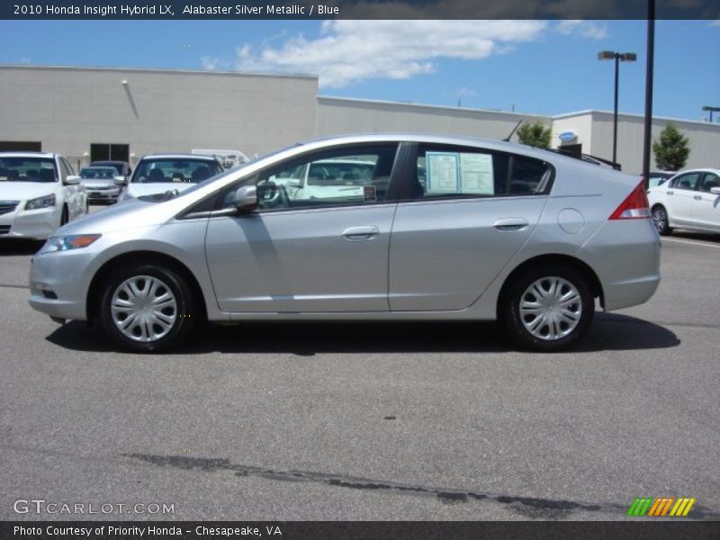 Alabaster Silver Metallic / Blue 2010 Honda Insight Hybrid LX