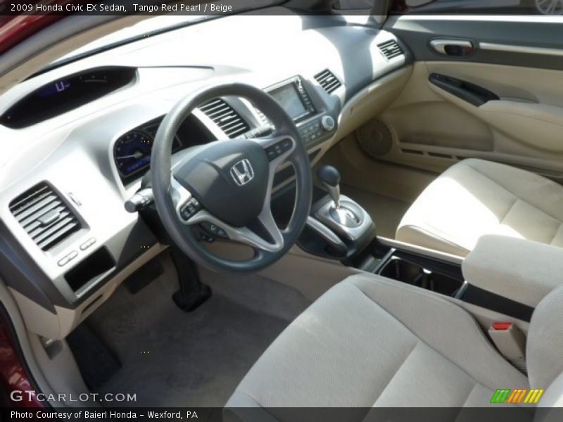 Tango Red Pearl / Beige 2009 Honda Civic EX Sedan