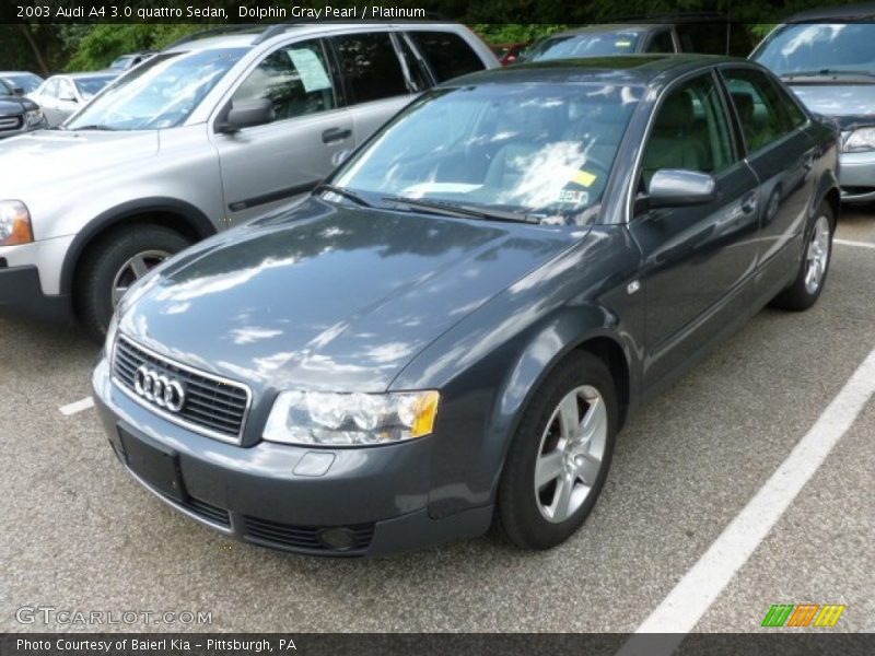 Dolphin Gray Pearl / Platinum 2003 Audi A4 3.0 quattro Sedan