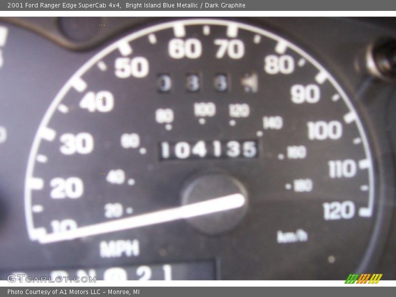 Bright Island Blue Metallic / Dark Graphite 2001 Ford Ranger Edge SuperCab 4x4