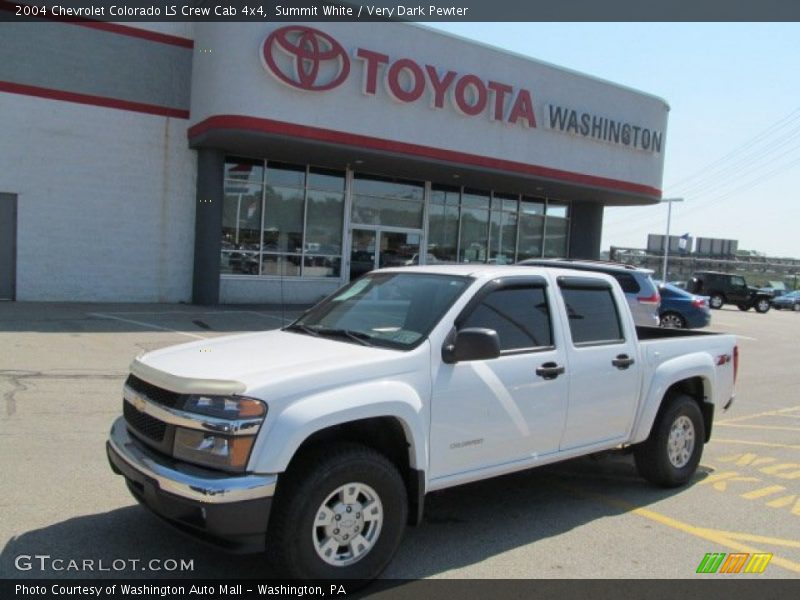 Summit White / Very Dark Pewter 2004 Chevrolet Colorado LS Crew Cab 4x4