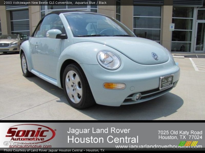 Aquarius Blue / Black 2003 Volkswagen New Beetle GLS Convertible