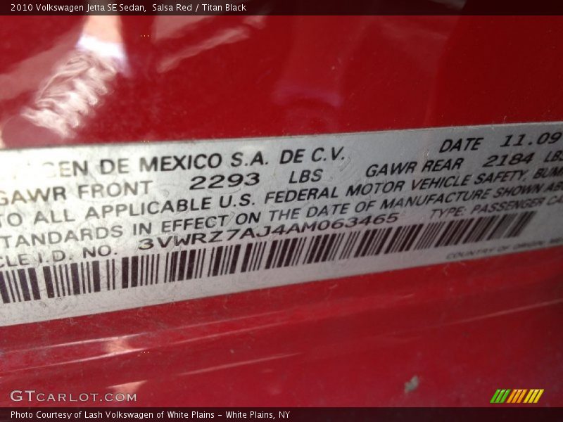 Salsa Red / Titan Black 2010 Volkswagen Jetta SE Sedan