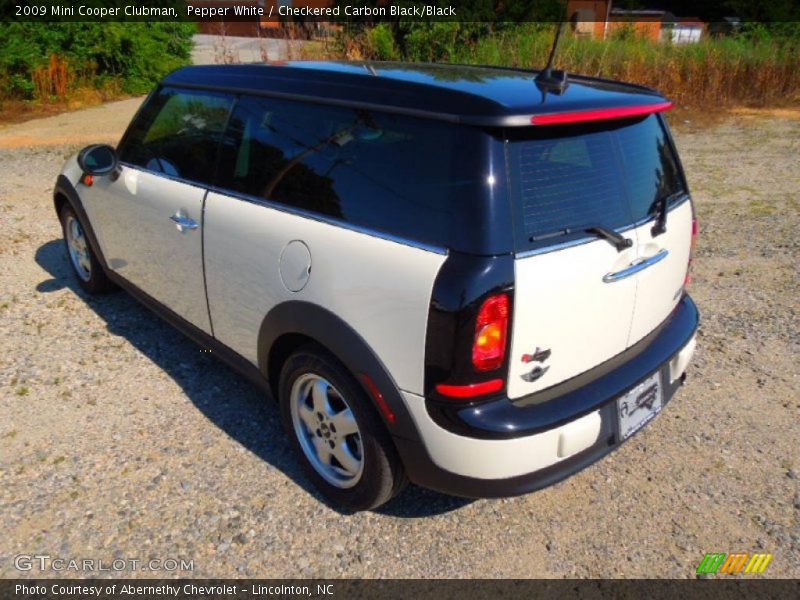 Pepper White / Checkered Carbon Black/Black 2009 Mini Cooper Clubman