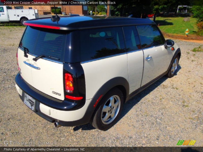 Pepper White / Checkered Carbon Black/Black 2009 Mini Cooper Clubman