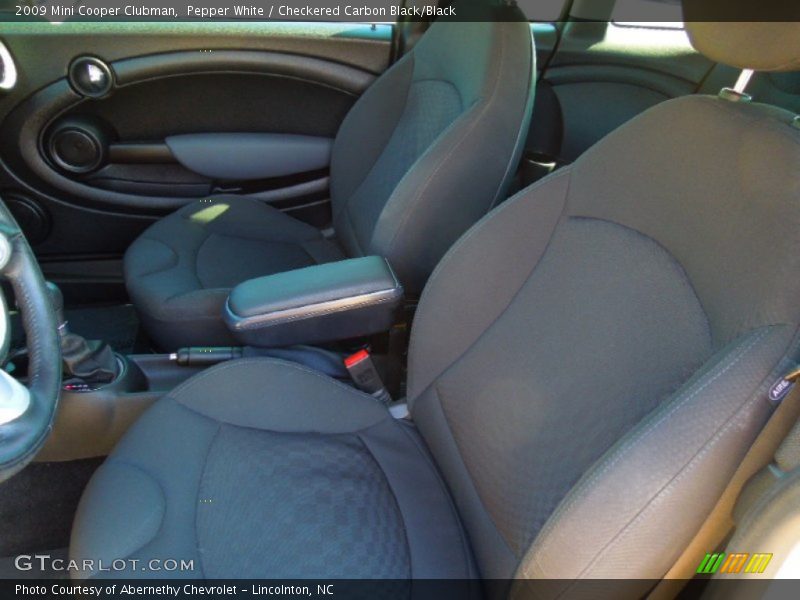 Pepper White / Checkered Carbon Black/Black 2009 Mini Cooper Clubman